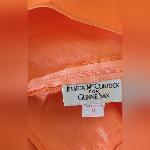 ⬇️REDUCED⬇️ GUNNE SAX Orange Chiffon 2pc Dress Size 9 NWT Vintage FLAWED Jessica - Picture 10 of 16